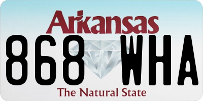 AR license plate 868WHA