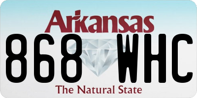 AR license plate 868WHC