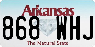 AR license plate 868WHJ