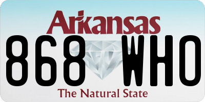 AR license plate 868WHO