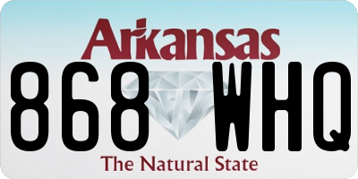 AR license plate 868WHQ