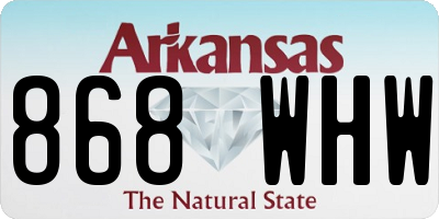 AR license plate 868WHW