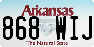 AR license plate 868WIJ