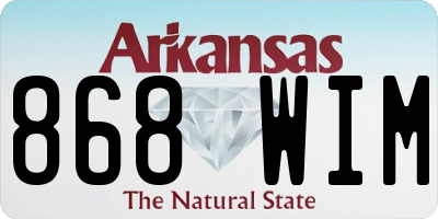 AR license plate 868WIM