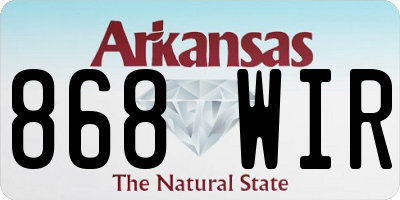 AR license plate 868WIR