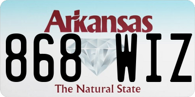 AR license plate 868WIZ