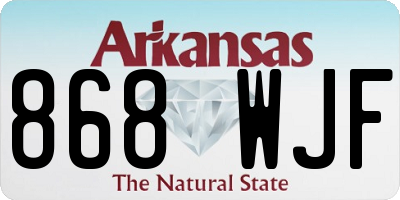 AR license plate 868WJF