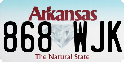 AR license plate 868WJK