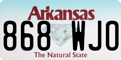 AR license plate 868WJO