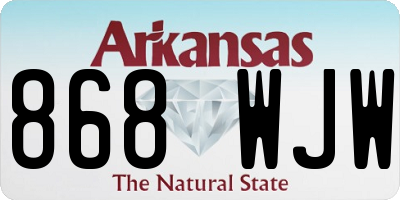 AR license plate 868WJW