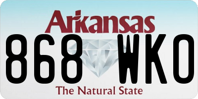 AR license plate 868WKO