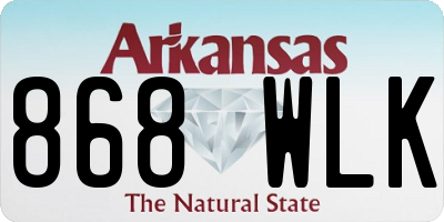 AR license plate 868WLK