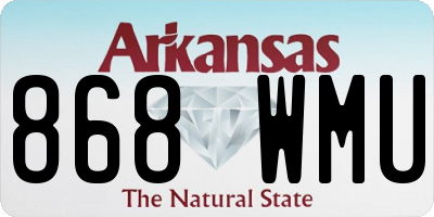 AR license plate 868WMU