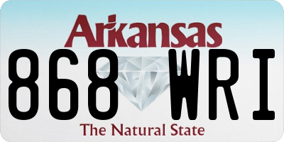 AR license plate 868WRI