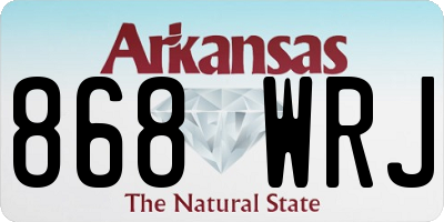 AR license plate 868WRJ