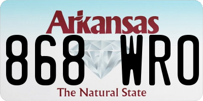 AR license plate 868WRO