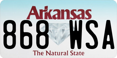 AR license plate 868WSA