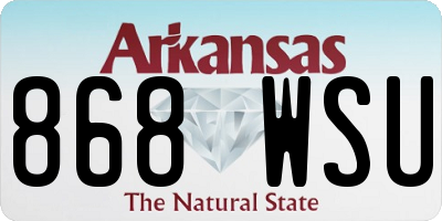 AR license plate 868WSU