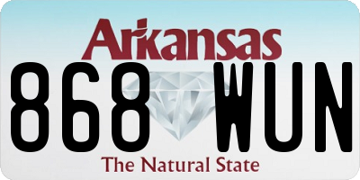 AR license plate 868WUN