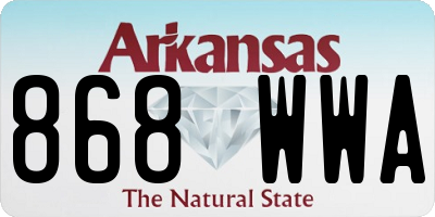 AR license plate 868WWA