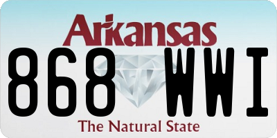 AR license plate 868WWI