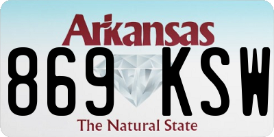 AR license plate 869KSW