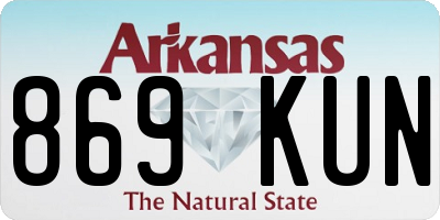 AR license plate 869KUN