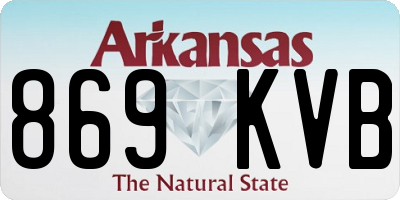 AR license plate 869KVB