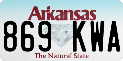 AR license plate 869KWA