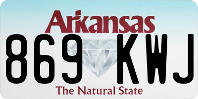 AR license plate 869KWJ
