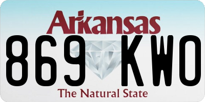 AR license plate 869KWO