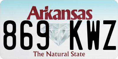 AR license plate 869KWZ