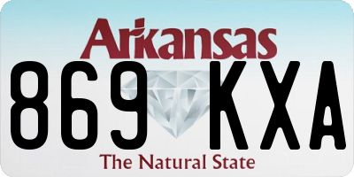 AR license plate 869KXA