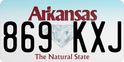 AR license plate 869KXJ