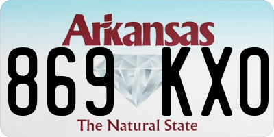 AR license plate 869KXO