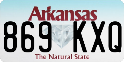 AR license plate 869KXQ