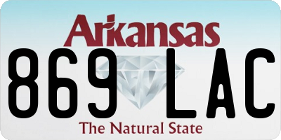 AR license plate 869LAC