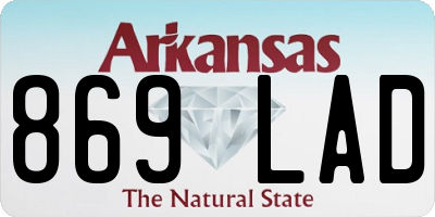 AR license plate 869LAD