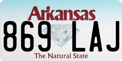 AR license plate 869LAJ
