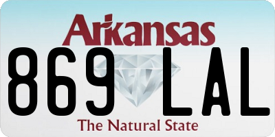 AR license plate 869LAL