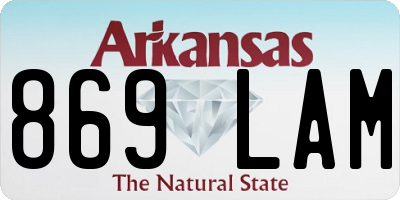 AR license plate 869LAM