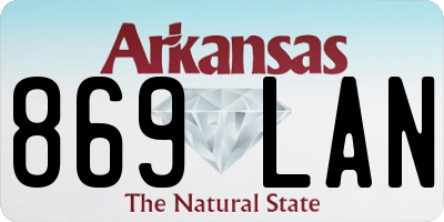 AR license plate 869LAN
