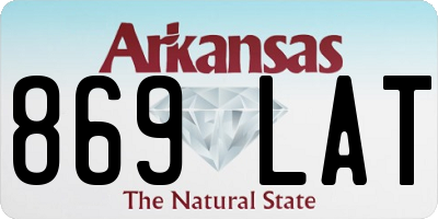 AR license plate 869LAT