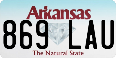 AR license plate 869LAU