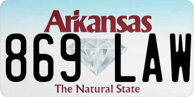 AR license plate 869LAW