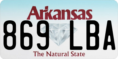 AR license plate 869LBA