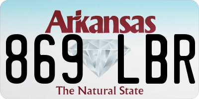 AR license plate 869LBR