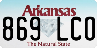 AR license plate 869LCO