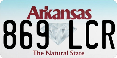 AR license plate 869LCR
