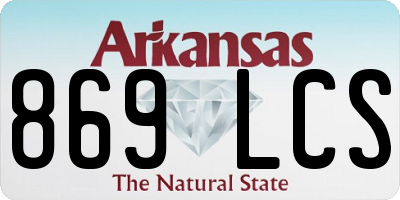 AR license plate 869LCS